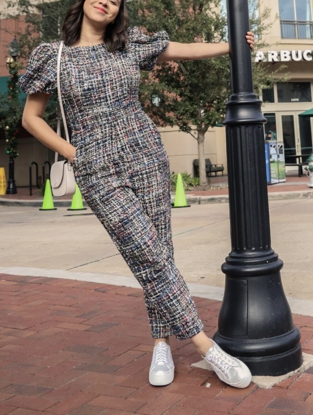 Ivy City Co Roxie Multicolor Tweed Jumpsuit